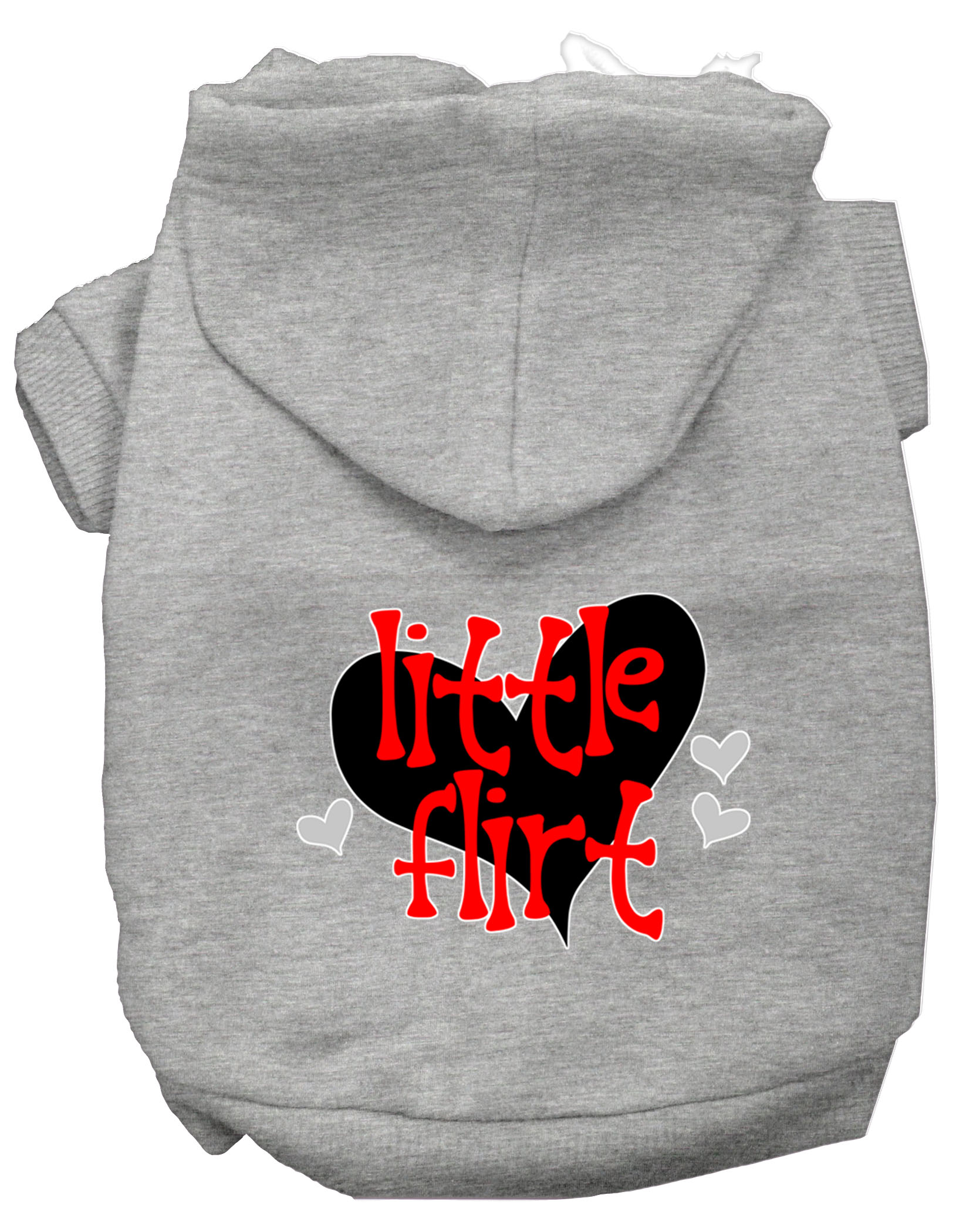 Little Flirt Screen Print Dog Hoodie Grey XL
